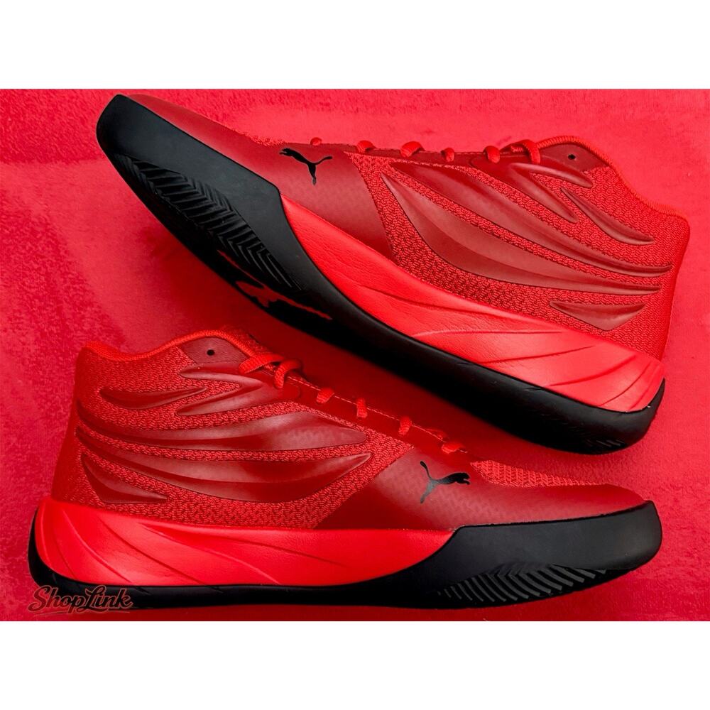 Puma Court Pro Basketball Sneakers Mens 8 Red Black Trim Shoes 310829-02 - Picture 10 of 13